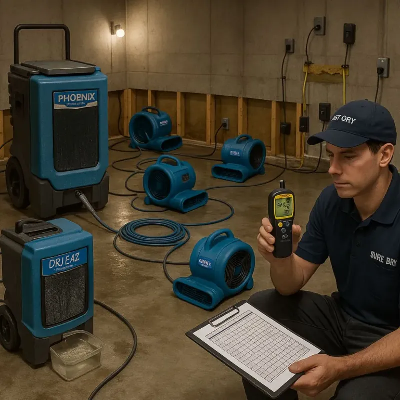 Structural Drying and Dehumidification process in Breinigsville, PA